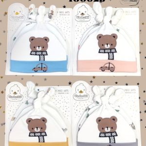 Newborn Baby Caps Pack of 3 (Multi-Color)